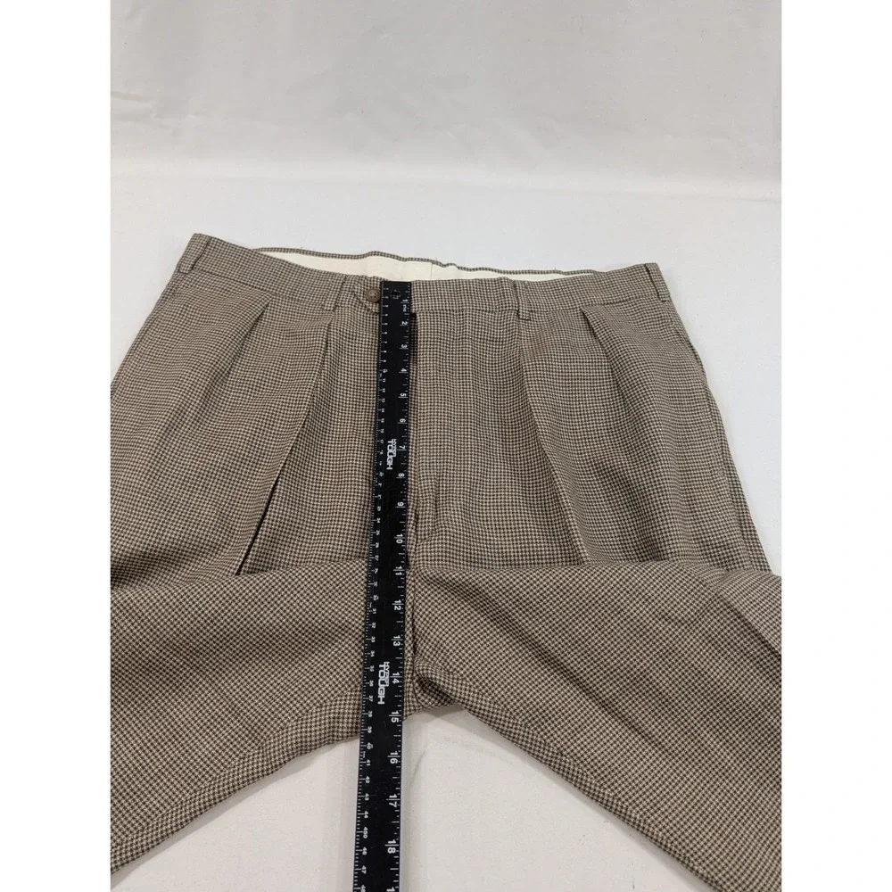 Harold Powell‎ 36x30 100% Wool  Trousers Pleated Cuffed Micro Houndstooth Exc!!!